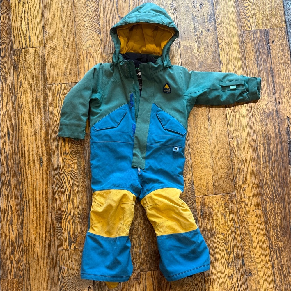 Burton Kids One-Piece Footie - Teal, Blue, Yellow